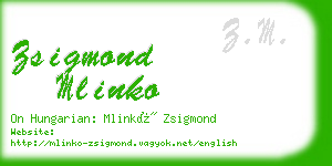 zsigmond mlinko business card